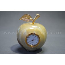 Часы "Яблоко" средние мраморный оникс